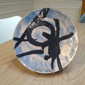 Enameled copper art plate